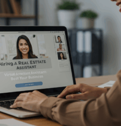 Real estate virtual assistant working remotely to streamline business operations.